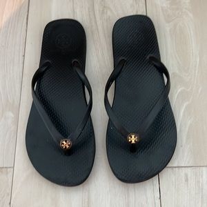 Tory Burch Black Flip Flops Size 9